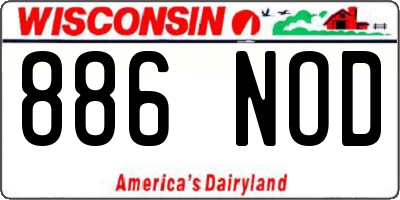WI license plate 886NOD