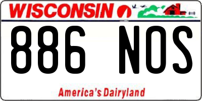 WI license plate 886NOS