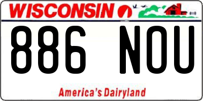 WI license plate 886NOU