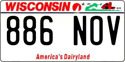 WI license plate 886NOV