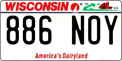 WI license plate 886NOY