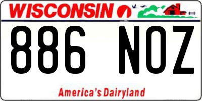 WI license plate 886NOZ