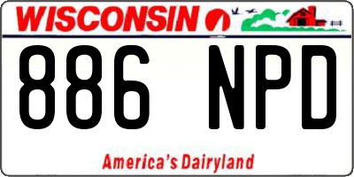 WI license plate 886NPD