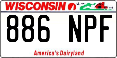 WI license plate 886NPF