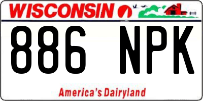 WI license plate 886NPK