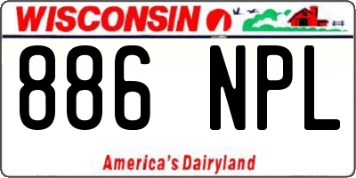WI license plate 886NPL