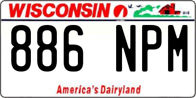 WI license plate 886NPM