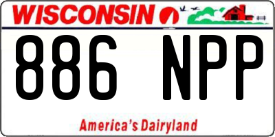 WI license plate 886NPP