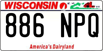 WI license plate 886NPQ