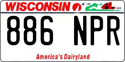 WI license plate 886NPR