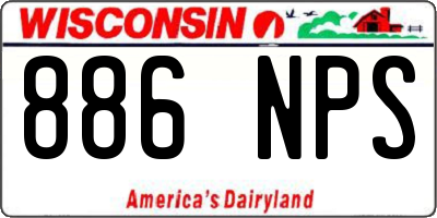 WI license plate 886NPS