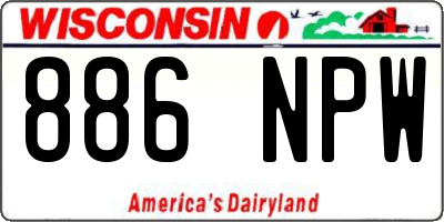 WI license plate 886NPW