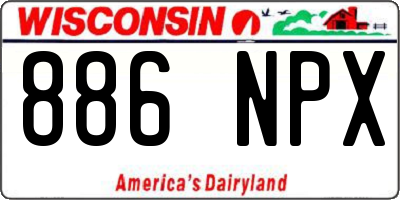 WI license plate 886NPX