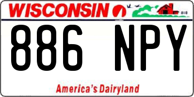 WI license plate 886NPY