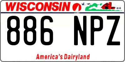 WI license plate 886NPZ