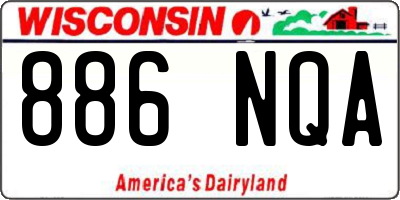 WI license plate 886NQA