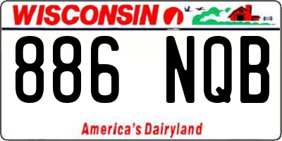 WI license plate 886NQB