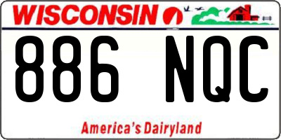 WI license plate 886NQC