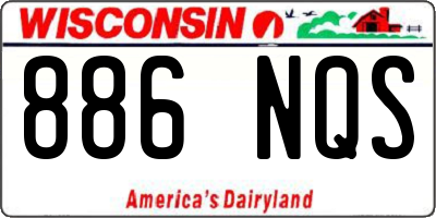 WI license plate 886NQS