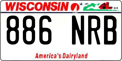WI license plate 886NRB
