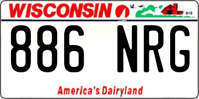 WI license plate 886NRG