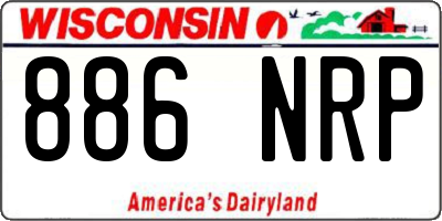 WI license plate 886NRP