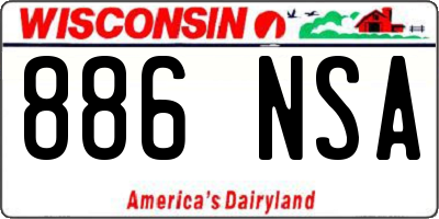 WI license plate 886NSA