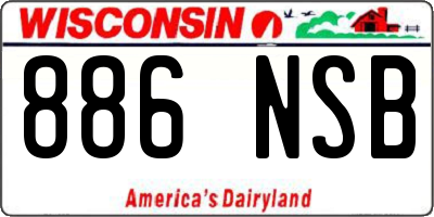 WI license plate 886NSB