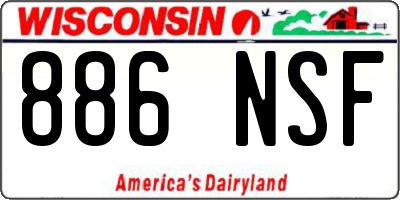 WI license plate 886NSF