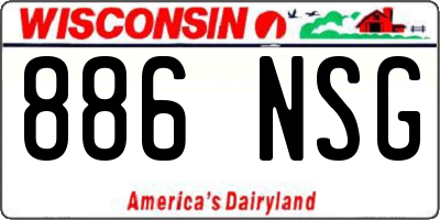 WI license plate 886NSG
