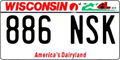 WI license plate 886NSK