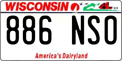 WI license plate 886NSO