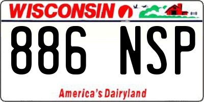WI license plate 886NSP