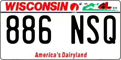 WI license plate 886NSQ