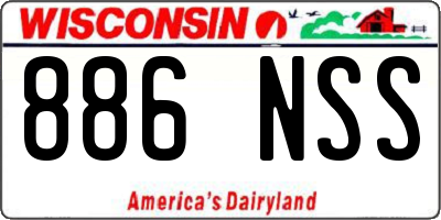 WI license plate 886NSS