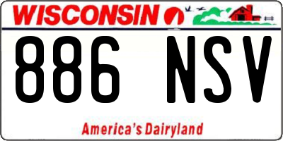WI license plate 886NSV