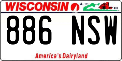WI license plate 886NSW