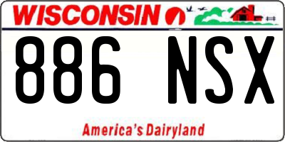 WI license plate 886NSX