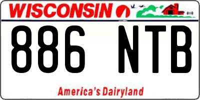 WI license plate 886NTB