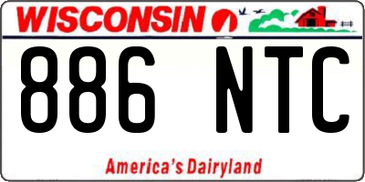 WI license plate 886NTC