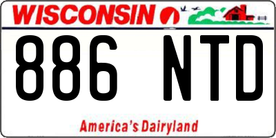 WI license plate 886NTD