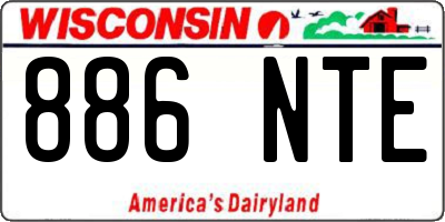 WI license plate 886NTE