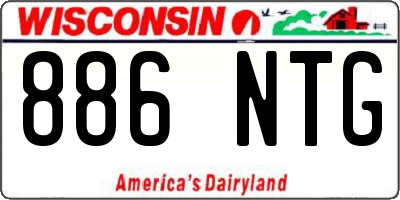 WI license plate 886NTG
