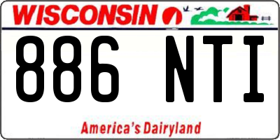 WI license plate 886NTI