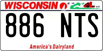 WI license plate 886NTS