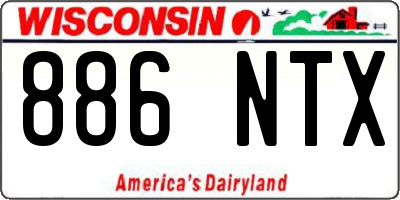 WI license plate 886NTX