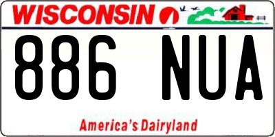 WI license plate 886NUA