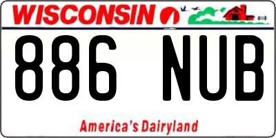 WI license plate 886NUB
