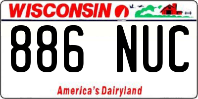 WI license plate 886NUC
