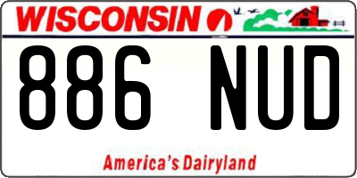 WI license plate 886NUD